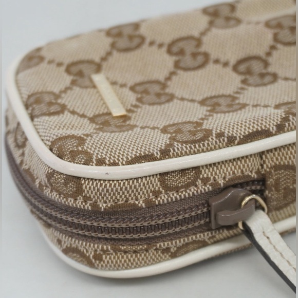 AUTH Gucci Super Mini pouch cigarette case beige tan supreme monogram canvas bag - Picture 3 of 6
